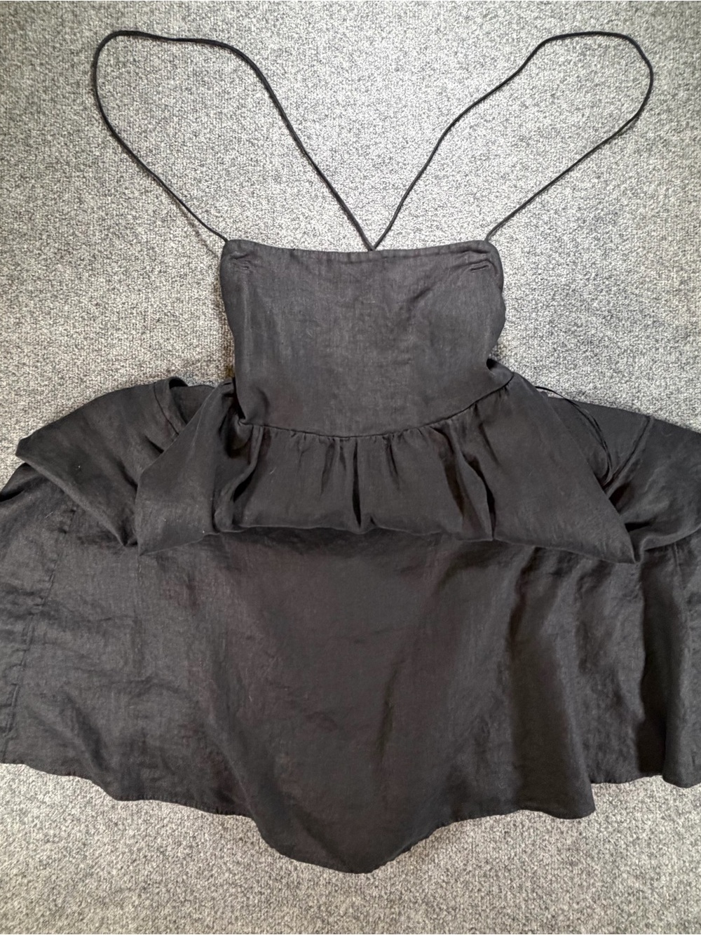 J Crew Woman’s Strappy-back Linen Midi Dress Black Size 18 spaghetti strap - Picture 2 of 7